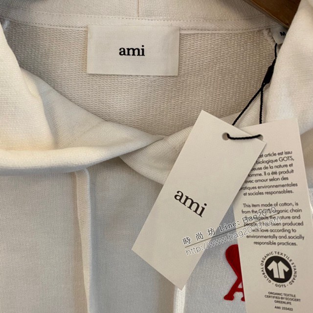 Ami專櫃2023FW新款愛心刺繡插肩連帽衛衣 男女同款 tzy3195
